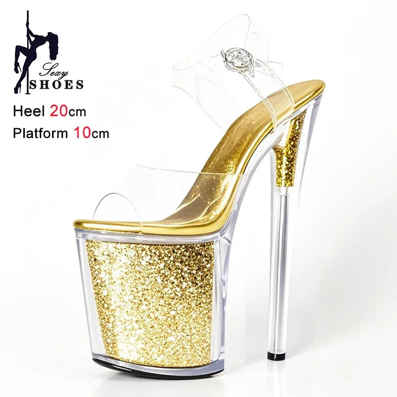 20CM/8inche Exotic Stripper High Heel Glitter Stiletto Heels - Empire P.E