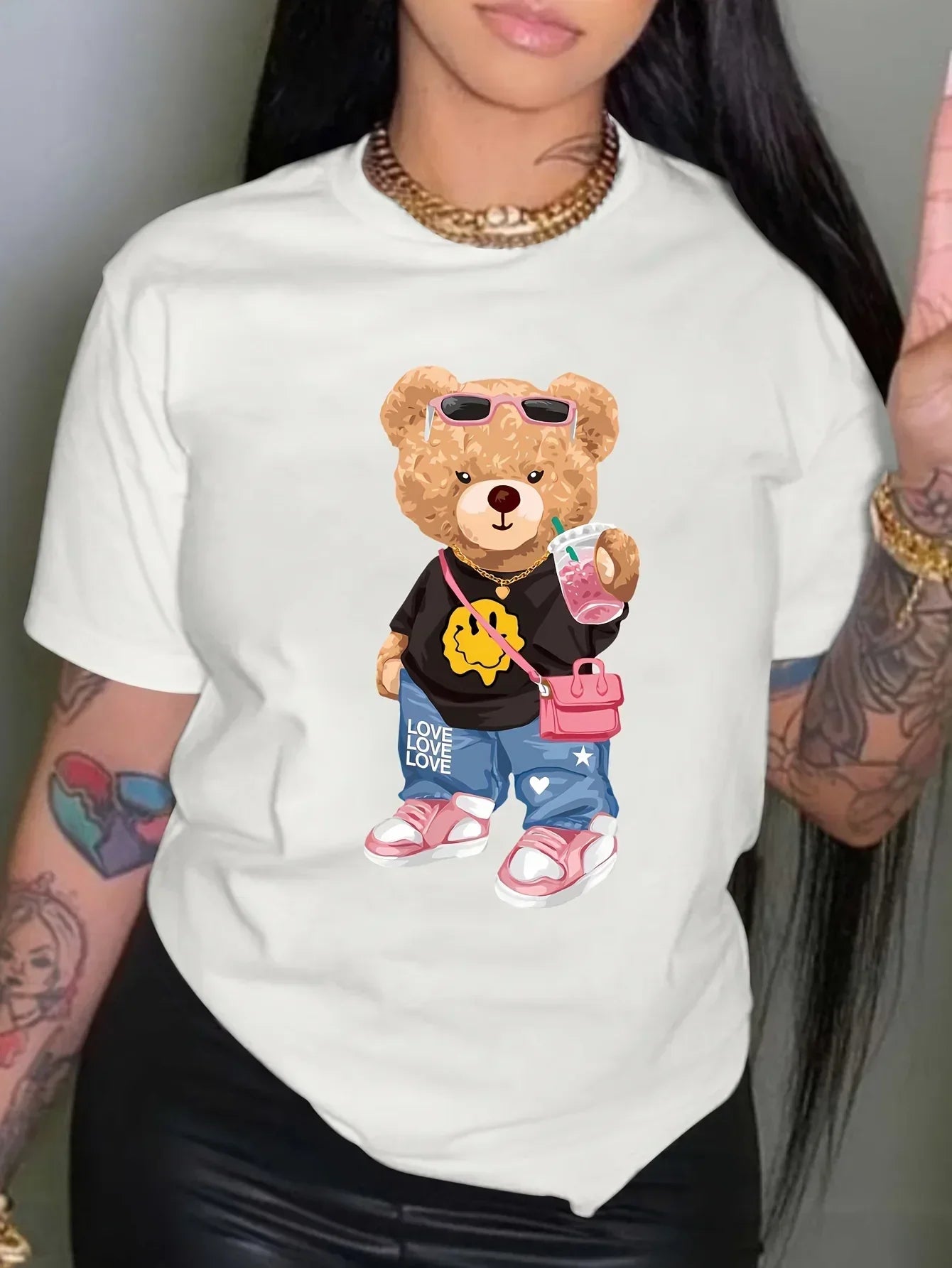 kawaii Little Bear Print T-shirt Short Sleeve - Empire P.E