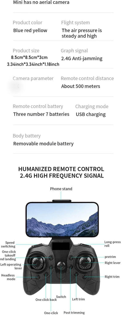 Dowellin D12 Drone Mini Remote Control Aircraft New Children's Toy HD Dual Camera Fixed Height RC Quadcopter Starter Gifts - Empire P.E