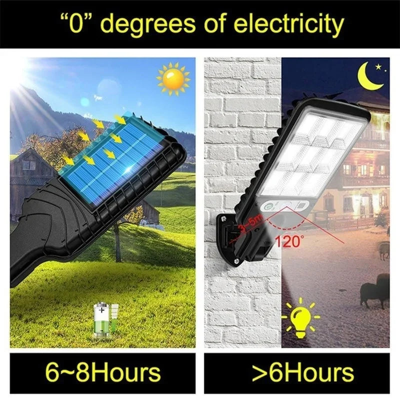Solar Street Lights Outdoor 4500W Solar Lamp With 3 Light Mode Waterproof PIR Motion Sensor