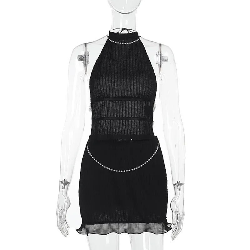 Beach Beading Vest Skirts Sets - Empire P.E