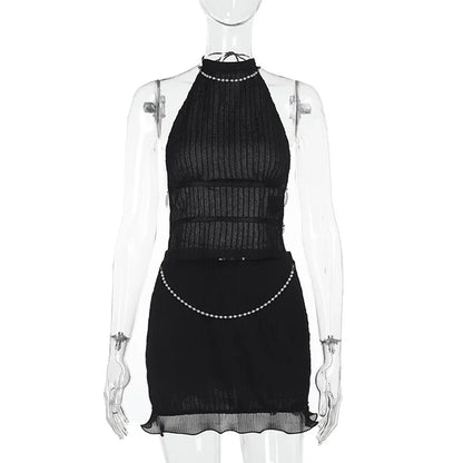 Beach Beading Vest Skirts Sets - Empire P.E