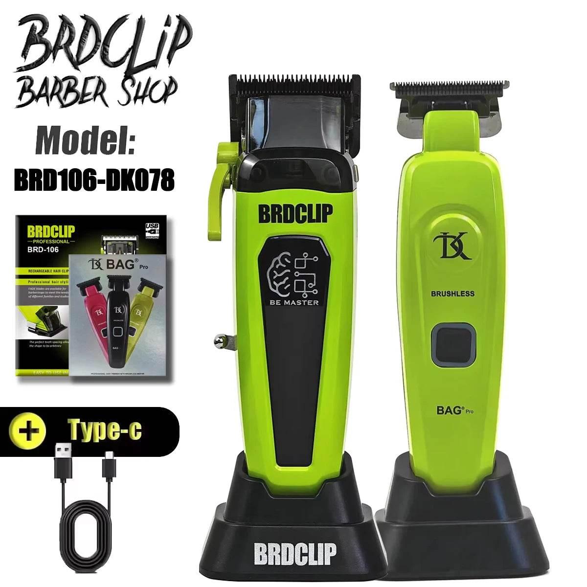 New Professional BRDCLIP BRD106 078 Hair Clipper 7500RPM 7200RPM Hair Salon Trimmer DLC Blade with Charging Base Barber for Men - Empire P.E
