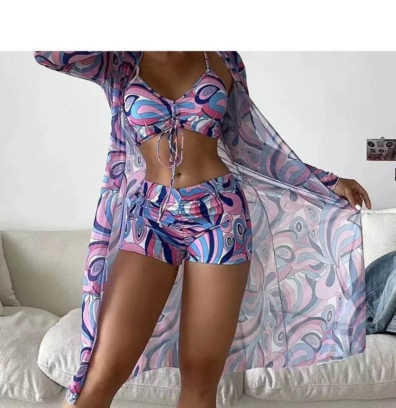 Summer Print Swimsuits Tankini Sets Female Swimwear Sports Beach Wear Two-Piece Bathing Suit Girls Pool Women Swimming Suit 2025 - Empire P.E