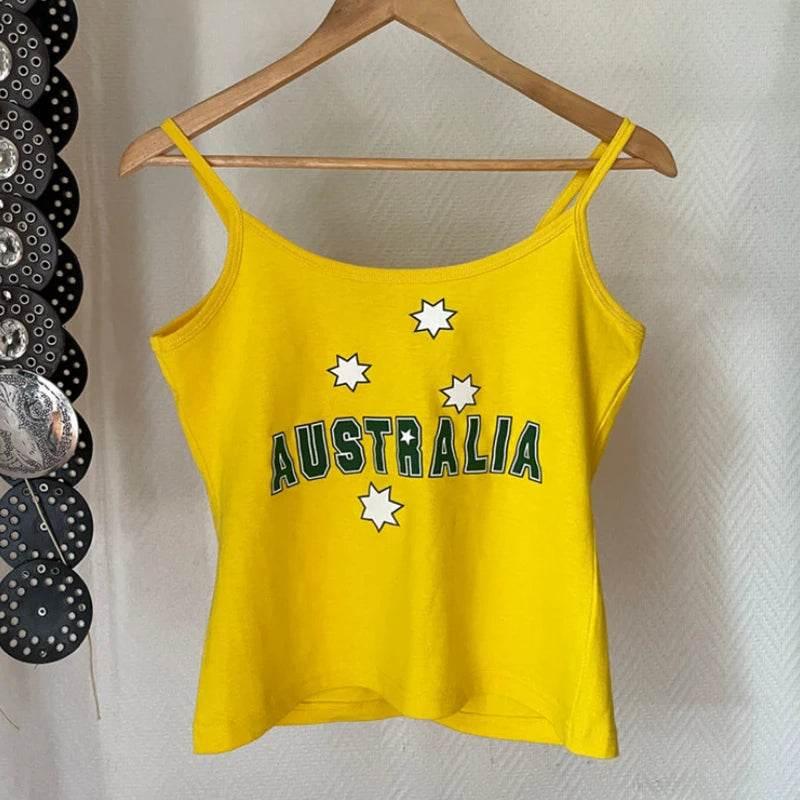 Hot Sexy Brazil Streetwear Sling Yellow Crop Top - Empire P.E