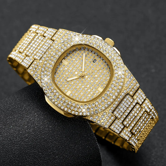 Luxury Full Diamond Men's Stainless Steel Watches Male - Empire P.E
