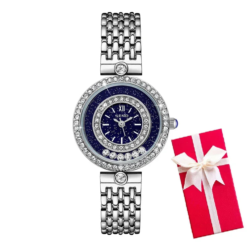 Women's  Silver  Luxury Bracelet Wrist Watches