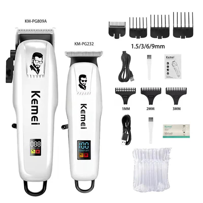 Kemei KM-PG809A KM-PG232 LCD USB Charging Hair Clipper Adjustable - Empire P.E