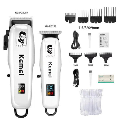 Kemei KM-PG809A KM-PG232 LCD USB Charging Hair Clipper Adjustable - Empire P.E