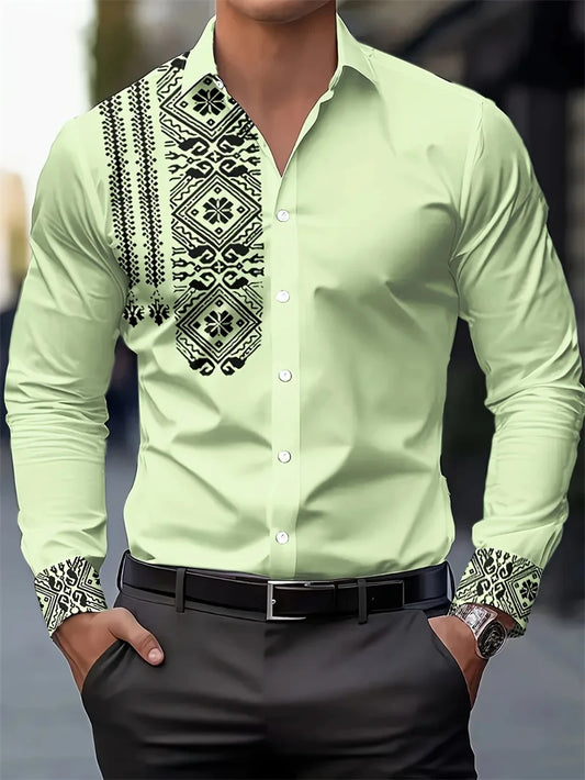 2025 new long sleeved men's printed shirt - Empire P.E