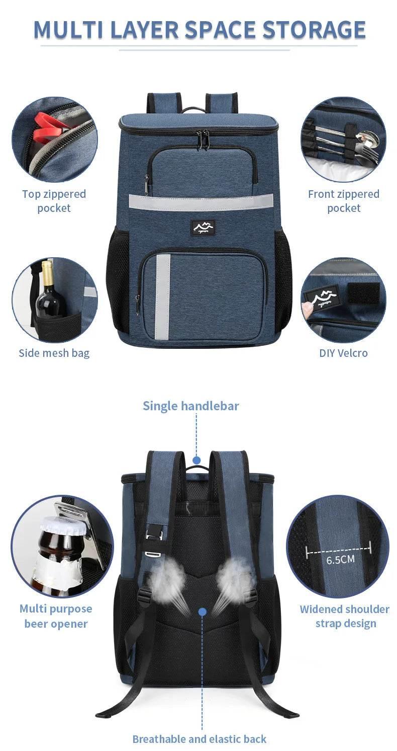 Outdoor Cooler Picnic Thermal Backpacks Insulated Bag Beach Sports Hiking Backpack Camping Lunch Travel Fridge Pouch Picnic Bag - Empire P.E