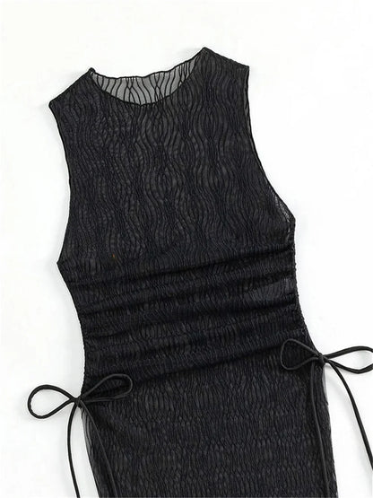 Sexy Mesh High Slit Dress Cover-Ups