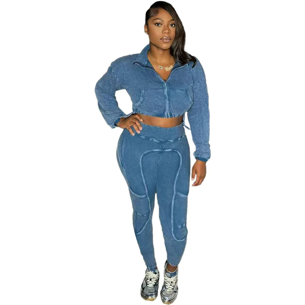 Women's Vintage Two Piece Jogger Set - Empire P.E