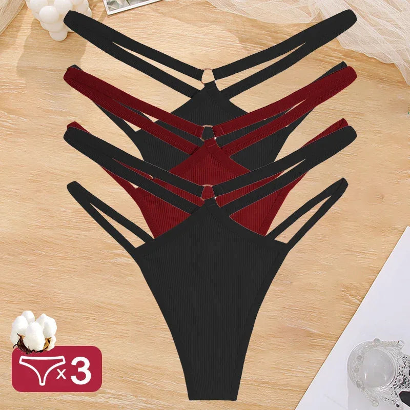 3PCS/Set Cotton Panties for Women Hollow Out - Empire P.E
