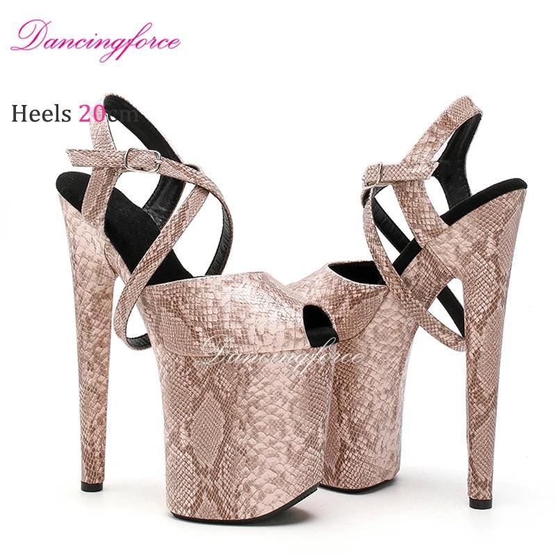 20CM/8inches Snake Print Stripper Pole Dance Shoes - Empire P.E