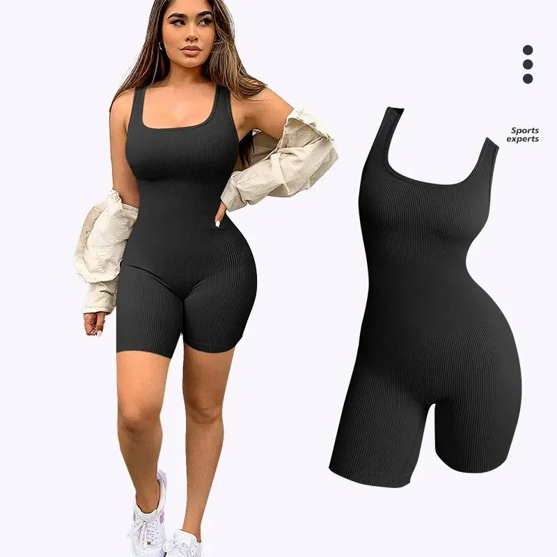 Seamless One-Piece Short Yoga Bodysuit - Empire P.E