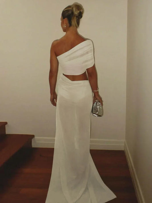 Mesh Hollow Out Backless Sexy Maxi Dress - Empire P.E