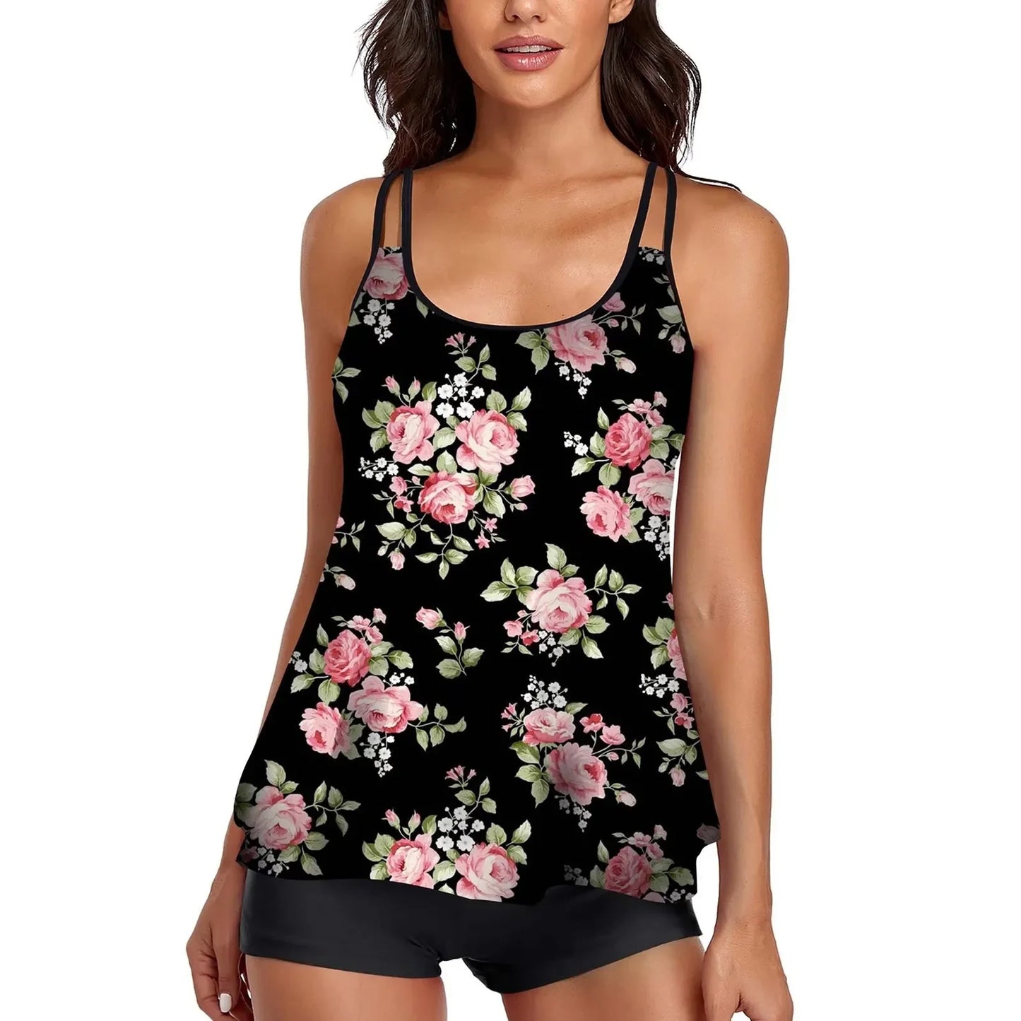 Women Casual Tropical Print Tankini Swimsuit Set - Empire P.E