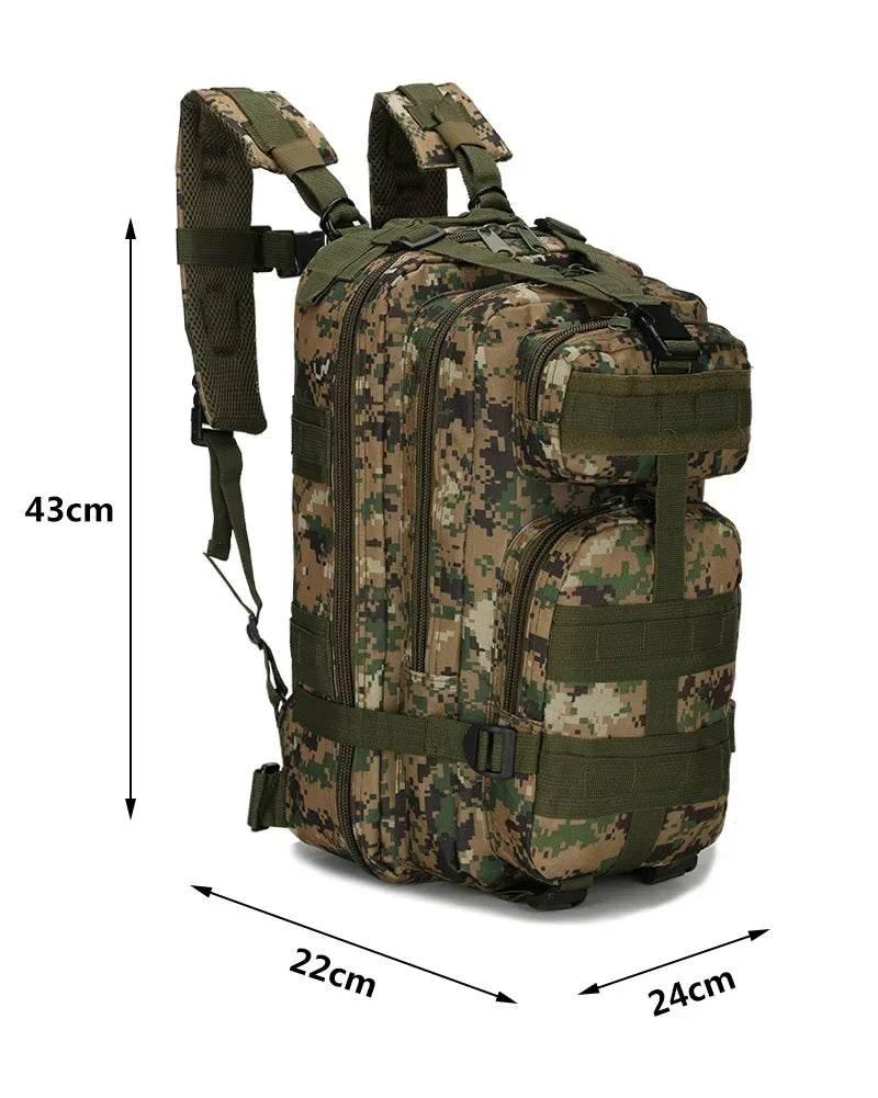 Men's Classic Tactical Backpack Travel Sports Camouflage Bag Outdoor Climbing Hunting Backpack Fishing Hiking Nylon 3P Pack Bag - Empire P.E
