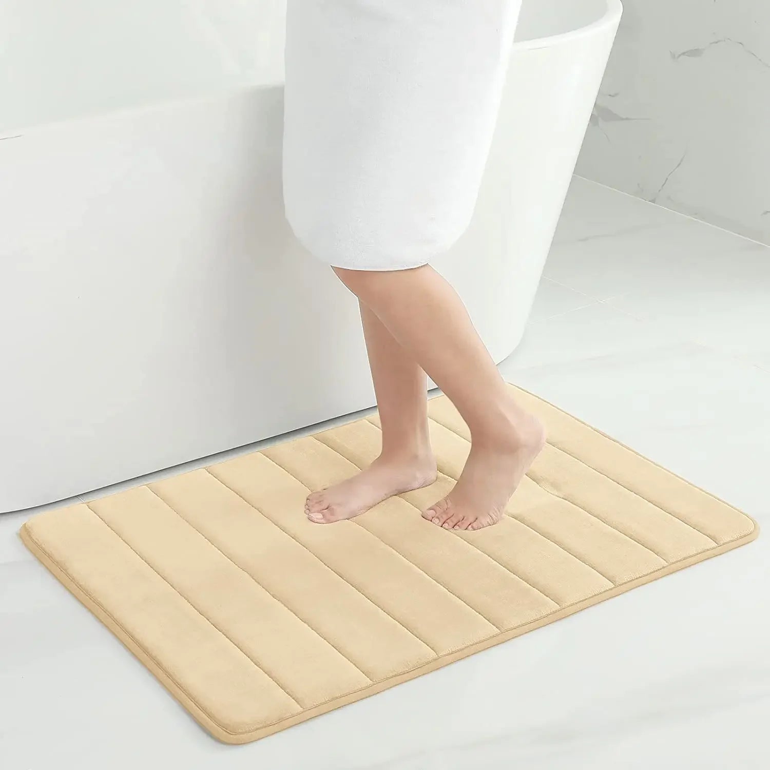 Memory Sponge Stripe Bathroom Non slip Washable Floor Mat - Empire P.E