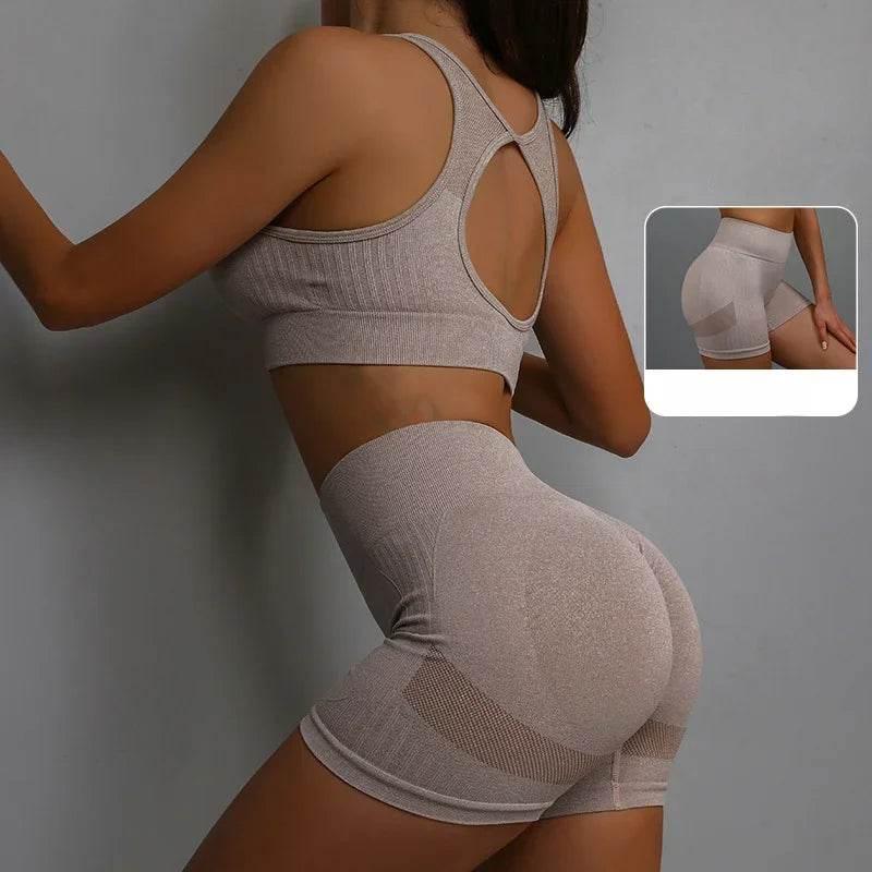 Yoga Suit Yoga Sports Underwear Women's Fitness Suit Vest Running Sports Yoga Shorts Set Yoga Set Workout Set - Empire P.E