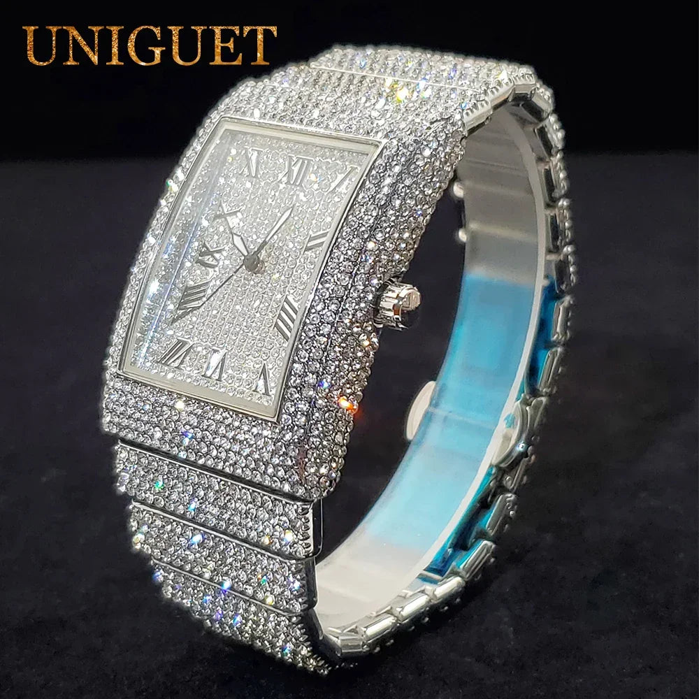 Rectangular Men's Watch Full Iced Out - Empire P.E