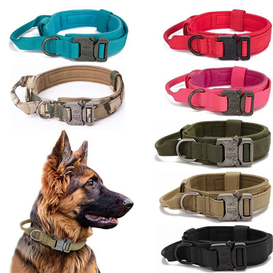 Pet Dog Collar Leash Set Nylon Material Durable Dog Collar Reflective Leash Pet Tactical Training Dog Collar Large Dog Leash Set - Empire P.E