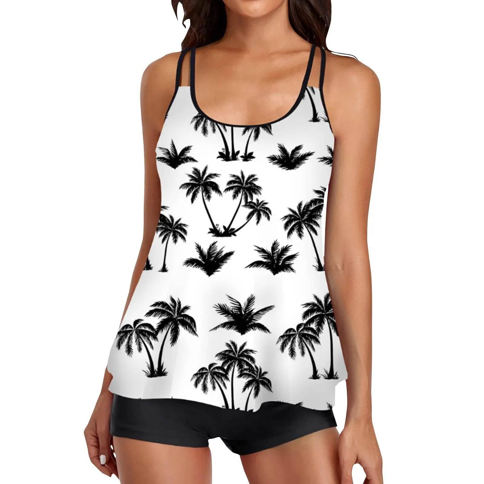 2024 Personality Popular Women's Swimsuit Sexy Printed Vest Shorts Swimsuit Two-Piece Set Soft And Comfortable Swimwear - Empire P.E