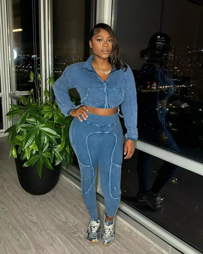 Women's Vintage Two Piece Jogger Set - Empire P.E