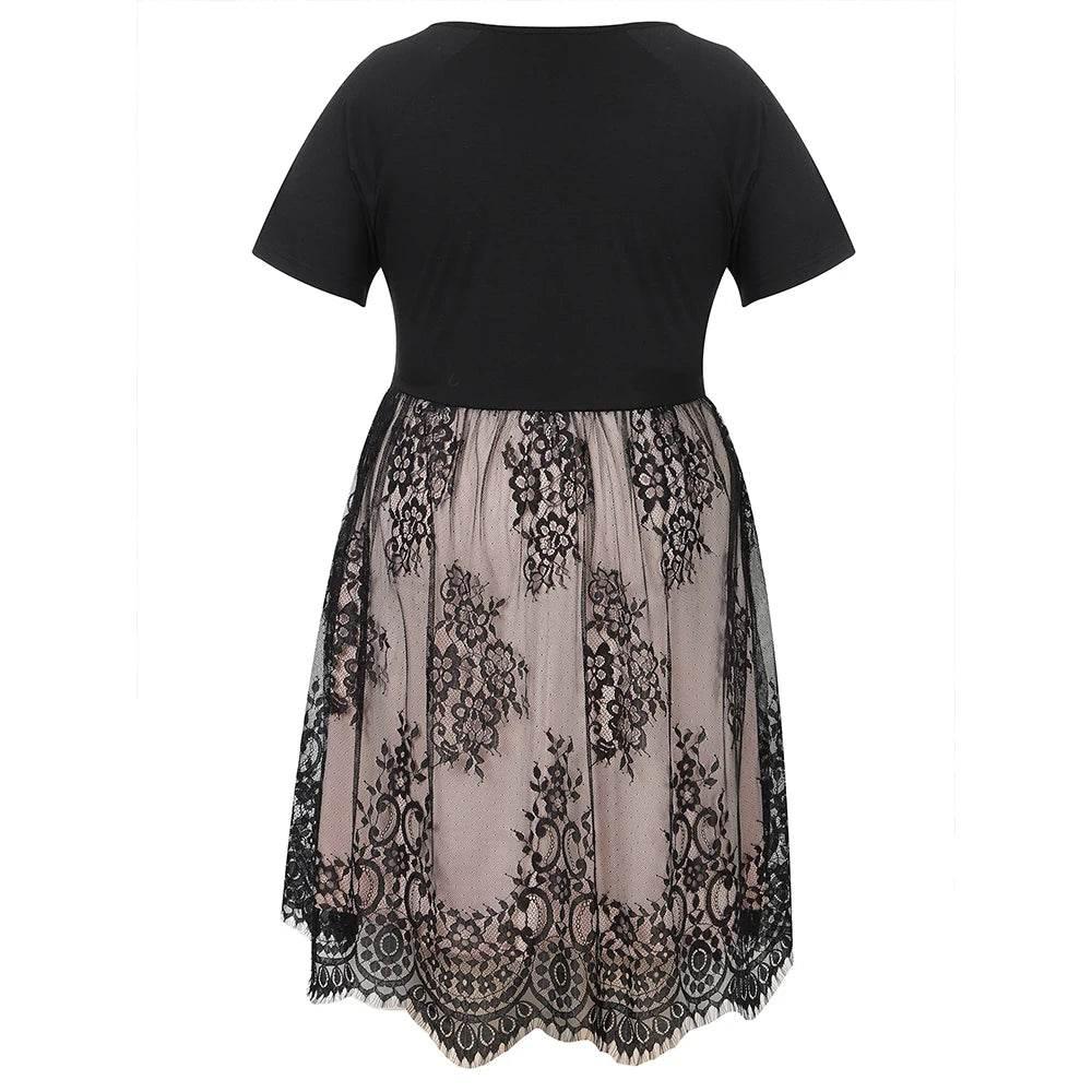 Summer Dresses for Women Plus Size Simple Short Sleeve A-Line Long Dress Female Large Size Party Dress 5XL 6XL - Empire P.E