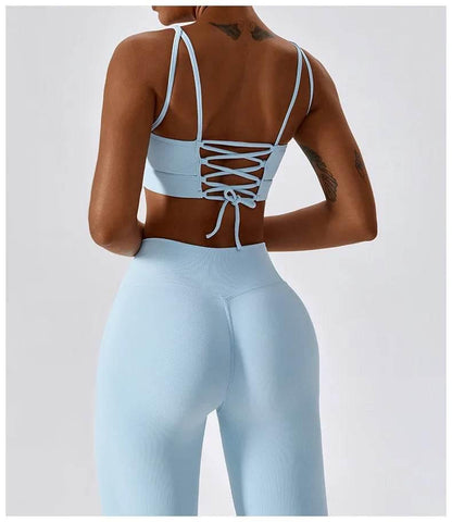 2PCS Seamless Yoga Set Gym Clothes Sportswear Yoga Suits For Women Fitness Rib Tracksuits Sports Bra Gym Leggings Sports Suits - Empire P.E