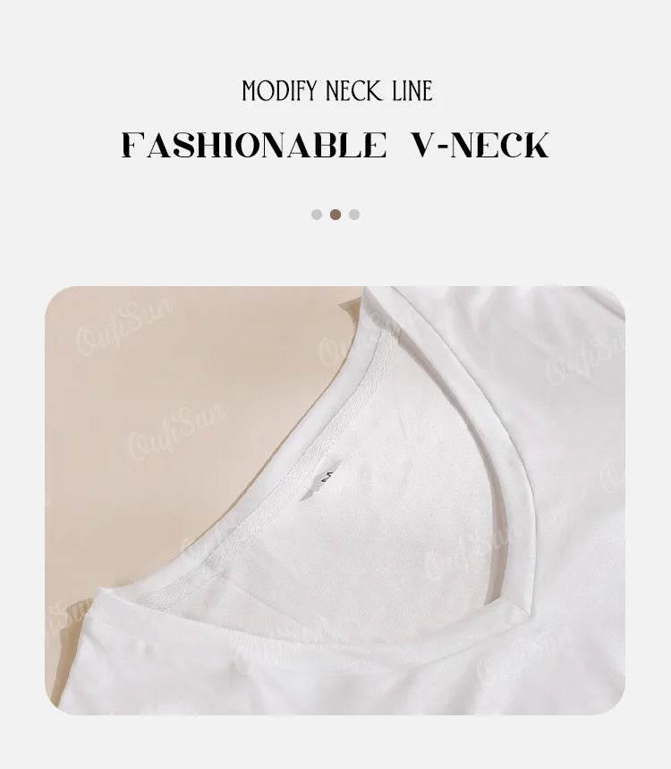 Women's T-Shirt Summer Stripe Short Sleeve Tee Shirt Fashion Blue V-Neck Female Clothing Casual New T-Shirt for Women Pullover - Empire P.E