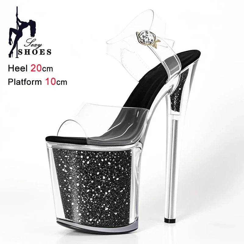 20CM/8inche Exotic Stripper High Heel Glitter Stiletto Heels - Empire P.E
