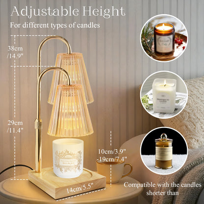 Candle Warmer Lamp With Wooden Tray Candle Holder