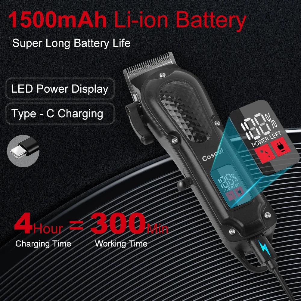 Cosoul Hair Clipper Compact Size LED Display Hair Length Adjustable - Empire P.E