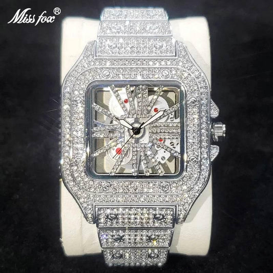 Square Full Diamond Watches For Men - Empire P.E