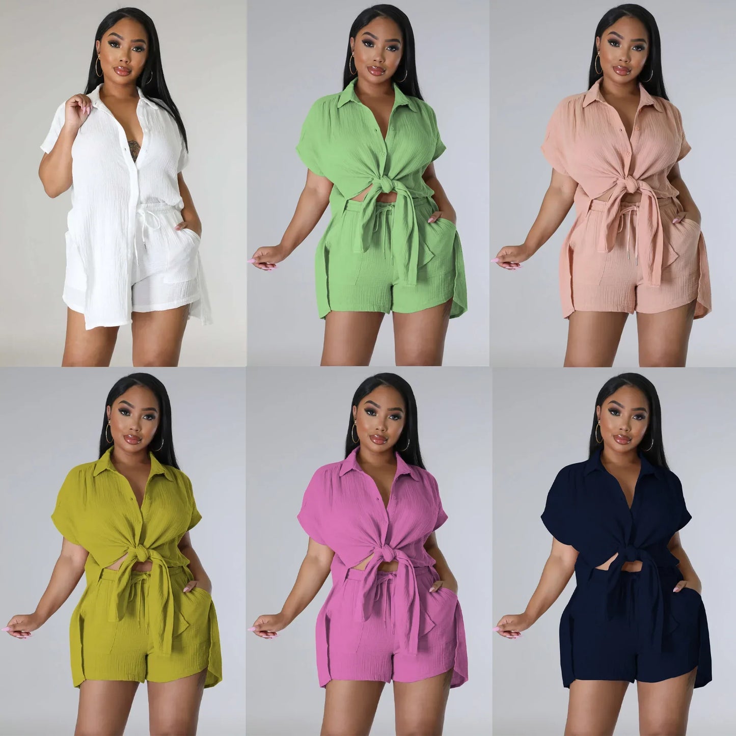 Women Two Piece Sets Elastic Waist - Empire P.E
