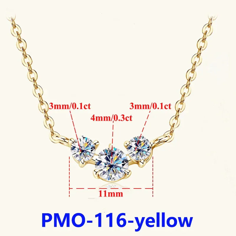 D Color Women Moissanite Pendant s925 Silver Yellow Full Moissanite Necklace - Empire P.E