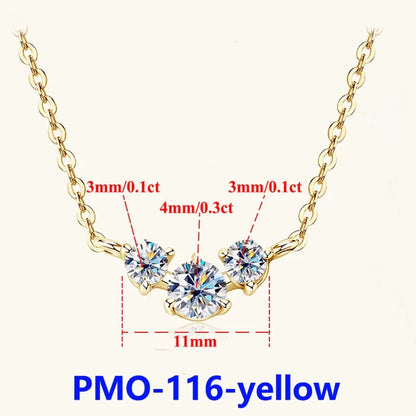 D Color Women Moissanite Pendant s925 Silver Yellow Full Moissanite Necklace - Empire P.E