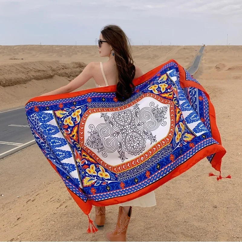 Women Bikini Large Sarong Wrap Scarf Brazilian Swimsuit Bathing Cover-ups