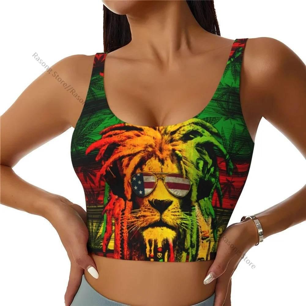 Sports Bra Women Running Yoga Clothes Vest Jamaica Kingdom Flag Gathering Fitness Vest - Empire P.E