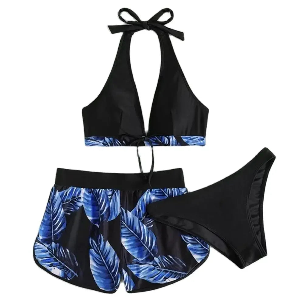 Women 2025 New Sexy Halter Bikini 3 Piece Set