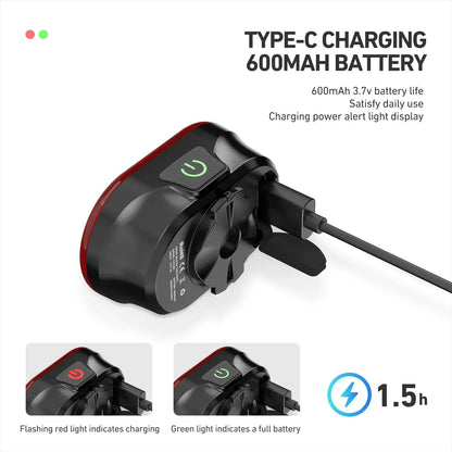 CYCLAMI CY300T Bicycle Smart Brake Sensing Front Rear Light Waterproof