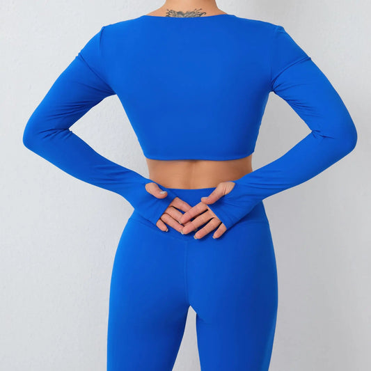 Women's Yoga Crop Top Long Sleeve T-Shirt - Empire P.E
