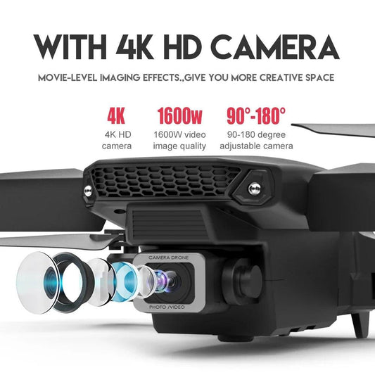 2025 New E88 Pro WIFI FPV Drone Wide Angle HD 4K 1080P Camera Height Hold RC Foldable Quadcopter Dron Helicopter Toys Gift - Empire P.E