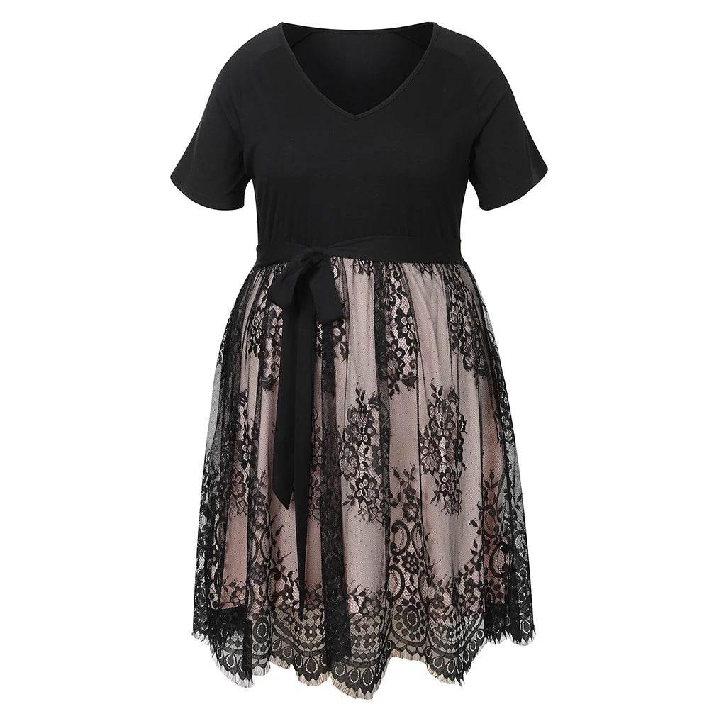 Summer Dresses for Women Plus Size Simple Short Sleeve A-Line Long Dress Female Large Size Party Dress 5XL 6XL - Empire P.E
