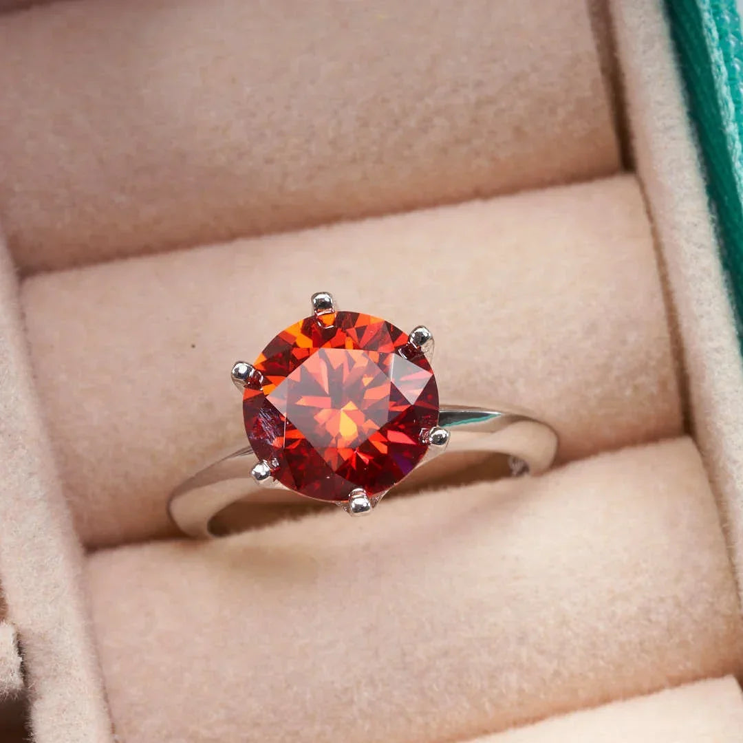 GRA Certified Moissanite Ring VVS1 Lab Diamond Solitaire Ring - Empire P.E