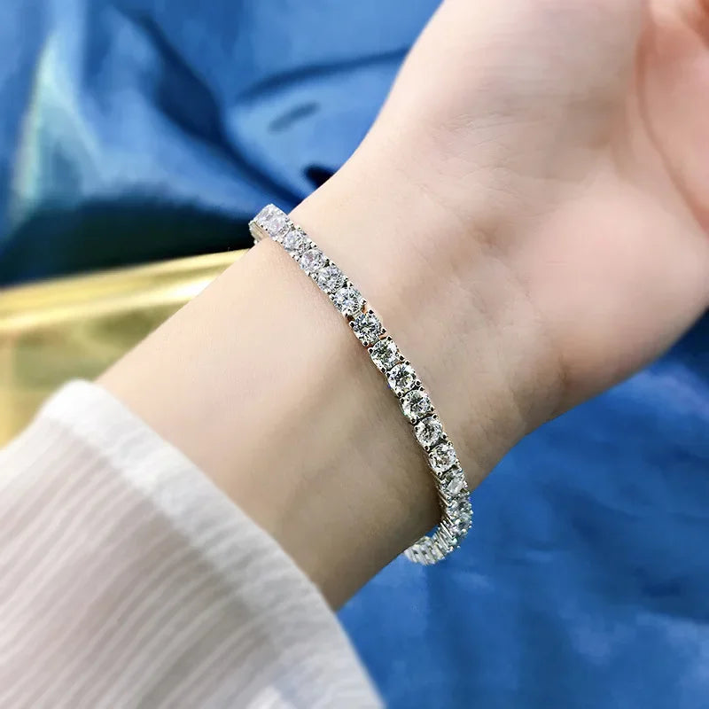 3mm 4mm 5mm 6.5mm Moissanite Tennis Bracelet Original s925 Sterling Silver - Empire P.E