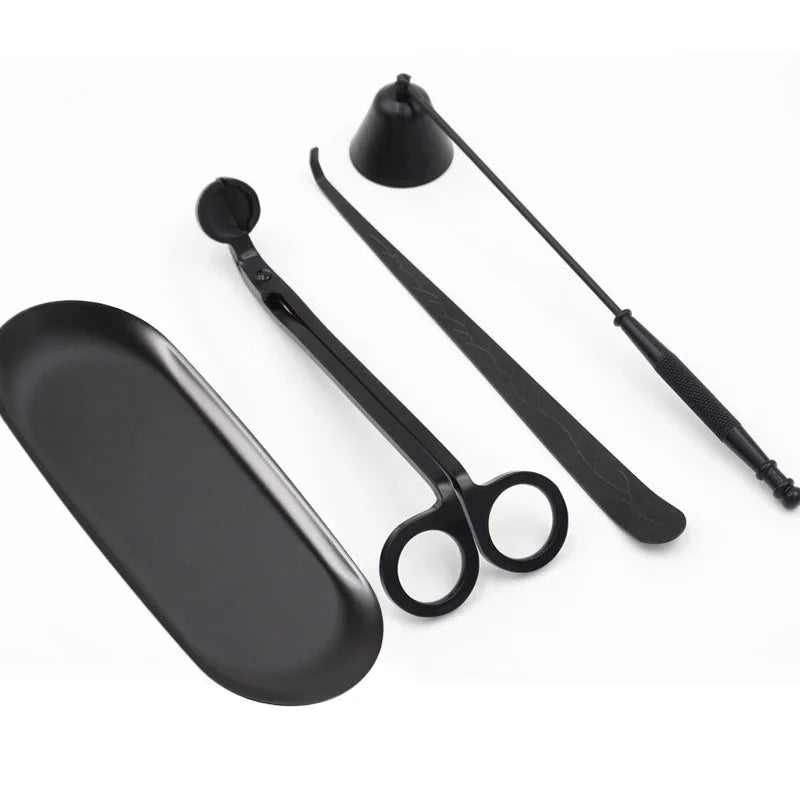 4Pcs/set Candle Wick Trimmer Scissors Extinguisher Hooks Candle Accessories