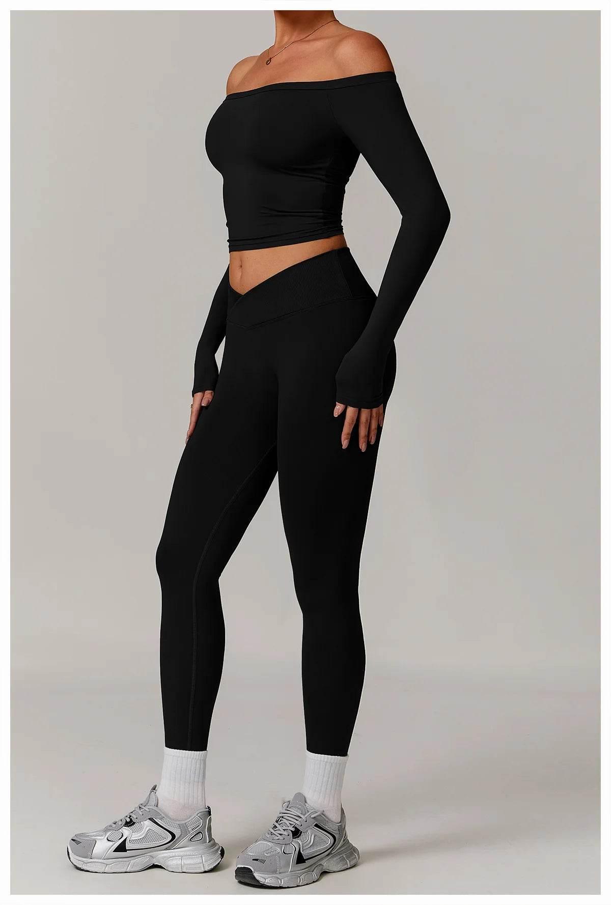 Women Yoga Shirts Crop Tops Long Sleeves Shirts for Women Yoga Sports Fitness Gym Clothing Running Workout Tops Sports Shirts - Empire P.E